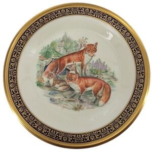 Vintage 1974 Lenox Boehm Red Foxes Woodland Wildlife Limited Edition Plate